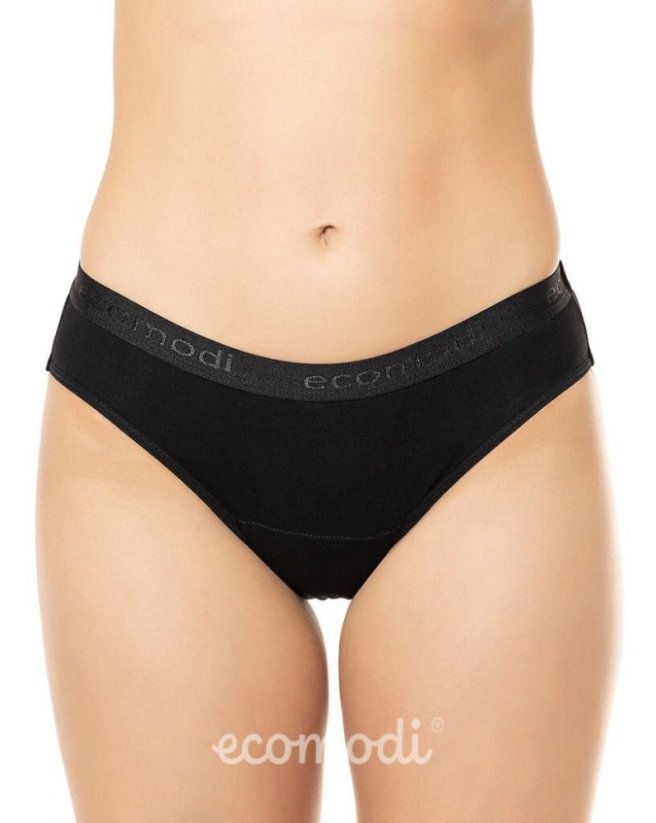 ECOMODI | Menstruační kalhotky černé z bambusu klasický střih 2XS-3XL