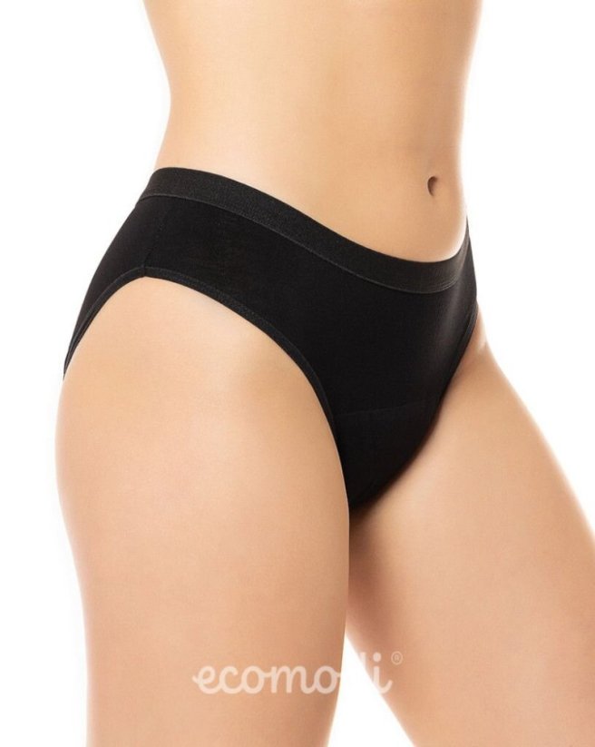 ECOMODI | Menstruační kalhotky černé z bambusu klasický střih 2XS-3XL