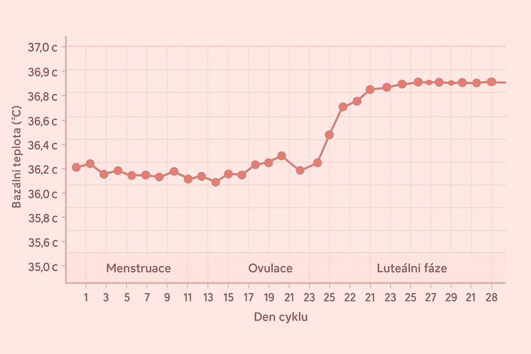 Ukázkový graf měření bazální teploty